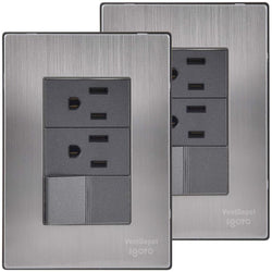 $168.55 - 2Pzas, Contactox2/Apagador, 125-250VCA, 10/15A, 50/60Hz, Plateado/Oxford, Acero Inoxidable/PC., MXIOO-002, Empaque: 9X14X12 cm, 0.180kg, Envío: 0 Días