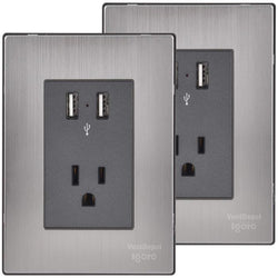 $420.26 - 2Pzas, USBx2/Contacto, 110/125-250VCA, 15A, 50/60Hz, 5VDC, 2.1A, Plateado/Oxford, Acero Inoxidable/PC., MXIXO-002, Empaque: 9X14X12 cm, 0.180kg, Envío: 0 Días