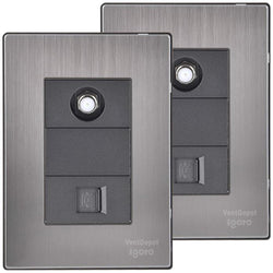 $98.62 - 2Pzas, Toma Telefónica/Coaxial, RJ11 CAT3, Plateado/Oxford, Acero Inoxidable/PC., MXIML-002, Empaque: 9X14X12 cm, 0.180kg, Envío: 0 Días