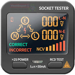 $772.31 - 1pz Probador Enchufe, Pantalla LCD, 250V, 5mA, 1kHz, Baterías 2xAAA, MXPUT-001, Empaque: 9X10X10 cm, 0.15kg, Envío: 0 Días