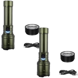 $1762.58 - 2Pzas, Luz Blanca, 10W, 1200LM, Bateria Litio, LED, 5Modos de Iluminacion, IPX/, Carga tipo C, Verde., MXLGZ-002, Empaque: 21X12X11 cm, 1.00kg, Envío: 0 Días