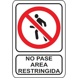 $111.46 - 30x40 cm, Prohibitivo, No Pase Área Restingida, Normal, MXSPV-007, Empaque: 30X40X1 cm, 0.18kg, Envío: 6 Días