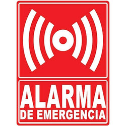 $168.74 - 40x40 cm, De Emergencia, Alarma de Emergecia, Acabado Fotoluminicente, MXSIO-008, Empaque: 40X40X1 cm, 0.20kg, Envío: 6 Días