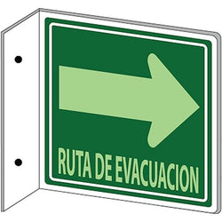 $316.69 - 20x20cm,De Evacuación,Ruta de Evacuación Derecha,Acrílico,Fotoluminicente, MXSBA-001, Empaque: 20X20X1 cm, 0.35kg, Envío: 0 Días