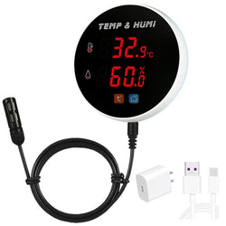 $1504.71 - 1Pza, Tuya, Wifi, 3m Sonda, -40 a 120°C, 0-100% RH, 2.4GHz, Batería 3.7V 600mAH (No Incluida), MXTHQ-001, Empaque: 10X9X8 cm, 0.20kg, Envío: 20 Días