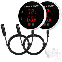 $2861.61 - 2Pzas, Tuya, Wifi, 1m Sonda, -40 a 120°C, 0-100% RH, 2.4GHz, Batería 3.7V 600mAH (No Incluida)  , MXTHJ-002, Empaque: 10X9X16 cm, 0.40kg, Envío: 20 Días