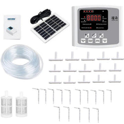 $2091.55 - 1Kit, Bomba Doble, 2 Filtros, Manguera 10m, 15 Goteadores, 15 Conectores T, Solar, 3W, Carga USB, Batería Litio ( No incluidas). , MXWEN-002, Empaque: 25X15X12 cm, 0.630kg, Envío: 20 Días