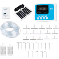 $2091.55 - 1Kit, Bomba Doble, 2 Filtros, Manguera 10m,  Flecha de  Goteo 15 pzas, Conector en T 15 pzas, 120ma, 5V, 3W, Carga USB, Batería de Litio ( No incluidas). , MXDPY-002, Empaque: 25X15X12 cm, 0.630kg, Envío: 20 Días