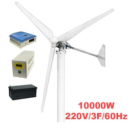 $1244313.54 - Generador 10000W, 220V, Vientos de 2.5 a 45m/s, 3 Aspas, -40°C a 80°C, Controlador 10Kw, 220V, Inversor 10Kw, 220V, 3F, 60Hz, Bateria 24V, 200Ah, Torre 6M, Off Grid. , MXERK-001, Empaque: 39X153X39 cm, 948kg, Envío: 20 Días