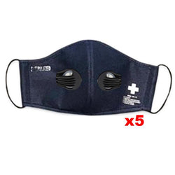 $841.87 - 5 Pzas, Navy Blue/Azul Marino, 2 válvulas, Lavable, Non Woven, 3 capas., MXWPR-003, Empaque: 22X14X2 cm, 0.1kg, Envío: 0 Días