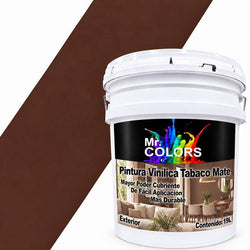 $1078.67 - 1Pza, 19L, Pintura Vinílica Mate, Exterior, Secado 30 min, Color Tabaco., MXTQC-001, Empaque: 27X37X30 cm, 27kg, Envío: 0 Días
