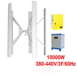 $729301.92 - Generador 10000W, 380V, Vientos de 2.5 a 35m/s, 5 Aspas, -40°C a 80°C, Controlador 10Kw, 380V, Inversor 10Kw,380-440 V, 3F, 60Hz, On Grid., MXHOK-001, Empaque: 585X605X585 cm, 100kg, Envío: 20 Días