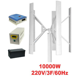 $1575418.71 - Generador 10000W, 220V, Vientos de 2.5 a 45m/s, 5 Aspas, -40°C a 80°C, Controlador 10Kw, 220V, Inversor 10Kw, 220V, 3f, 60Hz, Off Grid., MXORK-001, Empaque: 585X605X585  cm, 1113kg, Envío: 20 Días