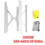 $283107.42 - Generacion 3000W, 380V, Vientos de 2 a 35m/s, 5 Aspas, -40°C a 80°C, Controlador 3Kw, 380V, Inversor 3Kw, 380-440V, 3F, 60Hz, On Grid., MXDAK-001, Empaque: 290X305X290 cm, 75kg, Envío: 20 Días