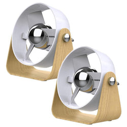 $2094.79 - 2Pzas, 5"Ø, Blanco/Madera, USB y Clavija, 127V, 2 Velocidades, Ventilador de Escritorio., MXLWB-002, Empaque: 15X 13X 7 cm, 0.60kg, Envío: 30 Días