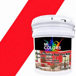 $1078.67 - 1Pza, 19L, Pintura Vinílica Mate, Exterior, Secado 30 min, Color Rojo Vivo., MXVRW-001, Empaque: 27X37X30 cm, 27kg, Envío: 0 Días