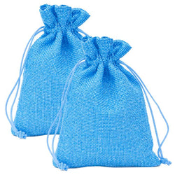 $39.87 - 2Pzas, Azul, 10x14cm, Bolsa de Lino Yute., MXJUB-002, Empaque: 11X15X1 cm, 0.01kg, Envío: 0 Días