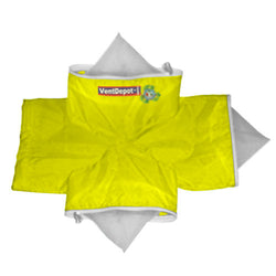 MXCCV-297, Cruz Textil, 30"Ø, Radio 15", Longitud 10", 13134 a 19701m3/hr, Amarillo Canario., 0.22 kg, Dimensiones con Empaque: 30X30X20 cm, Tiempo de Entrega: 0 a 10 Días hábiles, $415.93 MXN