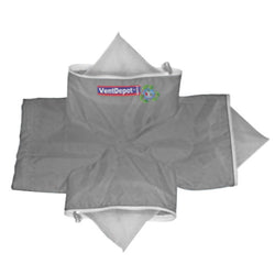 MXCCV-098, Cruz Textil, 14"Ø, Radio 7", Longitud 10", 2860 a 4290m3/hr, Gris Perla., 0.14 kg, Dimensiones con Empaque: 20X20X10 cm, Tiempo de Entrega: 0 a 10 Días hábiles, $214.49 MXN