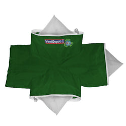 MXCCV-901, Cruz Textil, 80"Ø, Radio 40", Longitud 10", 93397 a 140095m3/hr, Verde Oscuro., 0.47 kg, Dimensiones con Empaque: 55X55X45 cm, Tiempo de Entrega: 0 a 10 Días hábiles, $1010.80 MXN