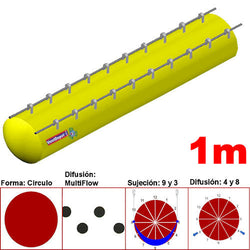 MXYER-4513, 68"Ø, 67479 a 101219m3/hr, Difusión MultiFlow, Amarillo Canario, Sujeción 9 y 3, Difusión 4 y 8, Longitud 1 m., 0.41 kg, Dimensiones con Empaque: 175X175X10 cm, Tiempo de Entrega: 0 a 10 Días hábiles, $1816.14 MXN