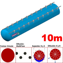 MXYER-3400, 52"Ø, 39460 a 59190m3/hr, Difusión MultiFlow, Azul Cielo, Sujeción 9 y 3, Difusión 6 y 8, Longitud 10 m., 3.3 kg, Dimensiones con Empaque: 135X135X55 cm, Tiempo de Entrega: 0 a 10 Días hábiles, $7477.14 MXN