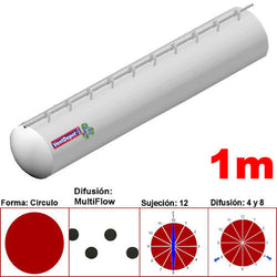 MXYER-0301, 10"Ø, 1459 a 2189m3/hr, Difusión MultiFlow, Blanco, Sujeción 12, Difusión 4 y 8, Longitud 1 m., 0.12 kg, Dimensiones con Empaque: 30X30X10 cm, Tiempo de Entrega: 0 a 10 Días hábiles, $650.23 MXN