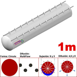 MXYER-1601, 28"Ø, 11441 a 17162m3/hr, Difusión MultiFlow, Blanco, Sujeción 9 y 3, Difusión  4,6 y 8, Longitud 1 m., 0.21 kg, Dimensiones con Empaque: 75X75X10 cm, Tiempo de Entrega: 0 a 10 Días hábiles, $1045.14 MXN