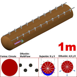 MXYER-4211, 64"Ø, 59774 a 89661m3/hr, Difusión MultiFlow, Café Claro, Sujeción 9 y 3, Difusión  4,6 y 8, Longitud 1 m., 0.39 kg, Dimensiones con Empaque: 165X165X10 cm, Tiempo de Entrega: 0 a 10 Días hábiles, $1751.17 MXN