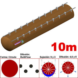 MXYER-4212, 64"Ø, 59774 a 89661m3/hr, Difusión MultiFlow, Café Claro, Sujeción 9 y 3, Difusión  4,6 y 8, Longitud 10 m., 3.9 kg, Dimensiones con Empaque: 165X165X55 cm, Tiempo de Entrega: 0 a 10 Días hábiles, $9097.11 MXN