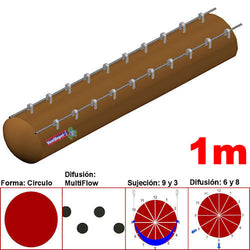 MXYER-4929, 74"Ø, 79912 a 119869m3/hr, Difusión MultiFlow, Café Claro, Sujeción 9 y 3, Difusión 6 y 8, Longitud 1 m., 0.44 kg, Dimensiones con Empaque: 190X190X10 cm, Tiempo de Entrega: 0 a 10 Días hábiles, $1913.60 MXN