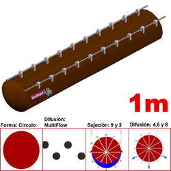 MXYER-1901, 32"Ø, 14943 a 22415m3/hr, Difusión MultiFlow, Café Oscuro, Sujeción 9 y 3, Difusión  4,6 y 8, Longitud 1 m., 0.23 kg, Dimensiones con Empaque: 85X85X10 cm, Tiempo de Entrega: 0 a 10 Días hábiles, $1110.09 MXN