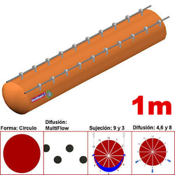 MXYER-2201, 36"Ø, 18913 a 28369m3/hr, Difusión MultiFlow, Naranja Claro, Sujeción 9 y 3, Difusión  4,6 y 8, Longitud 1 m., 0.25 kg, Dimensiones con Empaque: 95X95X10 cm, Tiempo de Entrega: 0 a 10 Días hábiles, $1175.07 MXN