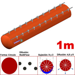MXYER-3791, 58"Ø, 49092 a 73637m3/hr, Difusión MultiFlow, Naranja, Sujeción 9 y 3, Difusión  4,6 y 8, Longitud 1 m., 0.36 kg, Dimensiones con Empaque: 150X150X10 cm, Tiempo de Entrega: 0 a 10 Días hábiles, $1593.07 MXN