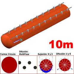 MXYER-3500, 54"Ø, 42554 a 63831m3/hr, Difusión MultiFlow, Naranja, Sujeción 9 y 3, Difusión 4 y 8, Longitud 10 m., 3.3 kg, Dimensiones con Empaque: 140X140X55 cm, Tiempo de Entrega: 0 a 10 Días hábiles, $7737.03 MXN