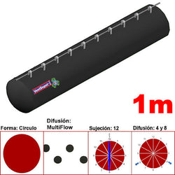 MXYER-0001, 6"Ø, 525 a 788m3/hr, Difusión MultiFlow, Negro, Sujeción 12, Difusión 4 y 8, Longitud 1 m., 0.1 kg, Dimensiones con Empaque: 20X20X10 cm, Tiempo de Entrega: 0 a 10 Días hábiles, $596.33 MXN