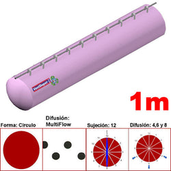 MXYER-0701, 14"Ø, 2860 a 4290m3/hr, Difusión MultiFlow, Rosa Pastel, Sujeción 12, Difusión  4,6 y 8, Longitud 1 m., 0.14 kg, Dimensiones con Empaque: 40X40X10 cm, Tiempo de Entrega: 0 a 10 Días hábiles, $764.78 MXN