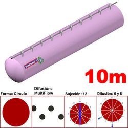 MXYER-0700, 14"Ø, 2860 a 4290m3/hr, Difusión MultiFlow, Rosa Pastel, Sujeción 12, Difusión 6 y 8, Longitud 10 m., 1.4 kg, Dimensiones con Empaque: 40X40X55 cm, Tiempo de Entrega: 0 a 10 Días hábiles, $2479.58 MXN
