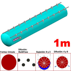 MXYER-4111, 62"Ø, 56096 a 84144m3/hr, Difusión MultiFlow, Turquesa, Sujeción 9 y 3, Difusión 4 y 8, Longitud 1 m., 0.38 kg, Dimensiones con Empaque: 160X160X10 cm, Tiempo de Entrega: 0 a 10 Días hábiles, $1658.03 MXN
