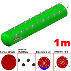 MXYER-1501, 26"Ø, 9865 a 14798m3/hr, Difusión MultiFlow, Verde Limón, Sujeción 9 y 3, Difusión 4 y 8,  Longitud 1 m., 0.2 kg, Dimensiones con Empaque: 70X70X10 cm, Tiempo de Entrega: 0 a 10 Días hábiles, $1012.63 MXN