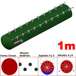 MXYER-1801, 30"Ø,13134 a 19701m3/hr, Difusión MultiFlow, Verde Oscuro, Sujeción 9 y 3, Difusión 4 y 8, Longitud 1 m., 0.22 kg, Dimensiones con Empaque: 80X80X10 cm, Tiempo de Entrega: 0 a 10 Días hábiles, $1077.61 MXN