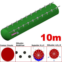 MXYER-1800, 30"Ø,13134 a 19701m3/hr, Difusión MultiFlow, Verde Pasto, Sujeción 9 y 3, Difusión  4,6 y 8, Longitud 10 m., 2.2 kg, Dimensiones con Empaque: 80X80X55 cm, Tiempo de Entrega: 0 a 10 Días hábiles, $4557.73 MXN