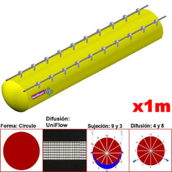 MXUFW-4801, 72"Ø, 75651 a 113477m3/hr, Difusión UniFlow, Amarillo Canario, Sujeción 9 y 3, Difusión 4 y 8, Longitud 1 m., 0.43 kg, Dimensiones con Empaque: 185X185X10 cm, Tiempo de Entrega: 0 a 10 Días hábiles, $2016.91 MXN