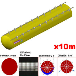 MXUFW-3800, 58"Ø, 49092 a 73637m3/hr, Difusión UniFlow, Amarillo, Sujeción 9 y 3, Difusión 4 y 8, Longitud 10 m., 3.6 kg, Dimensiones con Empaque: 150X150X55 cm, Tiempo de Entrega: 0 a 10 Días hábiles, $9129.02 MXN