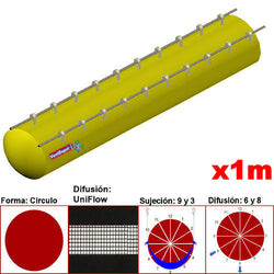 MXUFW-3801, 58"Ø, 49092 a 73637m3/hr, Difusión UniFlow, Amarillo, Sujeción 9 y 3, Difusión 6 y 8, Longitud 1 m., 0.36 kg, Dimensiones con Empaque: 150X150X10 cm, Tiempo de Entrega: 0 a 10 Días hábiles, $1702.09 MXN