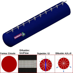MXUFW-0101, 6"Ø, 525 a 788m3/hr, Difusión UniFlow, Azul Marino, Sujeción 12, Difusión  4,6 y 8, Longitud 1 m., 0.1 kg, Dimensiones con Empaque: 20X20X10 cm, Tiempo de Entrega: 0 a 10 Días hábiles, $609.43 MXN