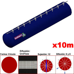 MXUFW-0100, 6"Ø, 525 a 788m3/hr, Difusión UniFlow, Azul Marino, Sujeción 12, Difusión 6 y 8, Longitud 10 m., 1 kg, Dimensiones con Empaque: 20X20X55 cm, Tiempo de Entrega: 0 a 10 Días hábiles, $1661.21 MXN