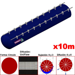 MXUFW-3700, 56"Ø, 45764 a 68646 m3/hr, Difusión UniFlow, Azul Marino, Sujeción 9 y 3, Difusión 6 y 8, Longitud 10 m., 3.5 kg, Dimensiones con Empaque: 145X145X55 cm, Tiempo de Entrega: 0 a 10 Días hábiles, $8838.53 MXN