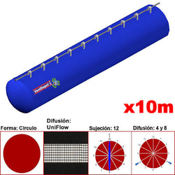 MXUFW-1100, 20"Ø, 5837 a 8756m3/hr, Difusión UniFlow, Azul, Sujeción 12, Difusión 4 y 8,  Longitud 10 m., 1.7 kg, Dimensiones con Empaque: 55X55X55 cm, Tiempo de Entrega: 0 a 10 Días hábiles, $3408.83 MXN
