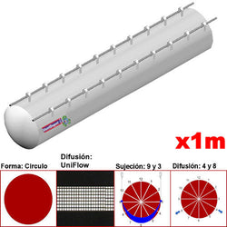 MXUFW-3901, 60"Ø, 52536 a 78803m3/hr, Difusión UniFlow, Blanco, Sujeción 9 y 3, Difusión 4 y 8, Longitud 1 m., 0.37 kg, Dimensiones con Empaque: 155X155X10 cm, Tiempo de Entrega: 0 a 10 Días hábiles, $1738.41 MXN